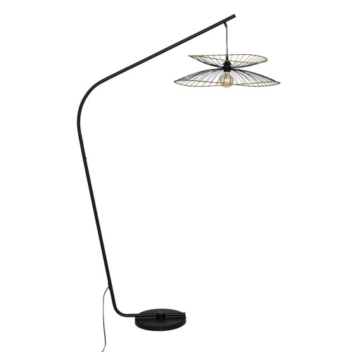 3S. x Home - Lampadaire arc "Alara" H177cm noir en métal - Lampe Design à poser