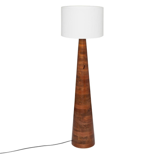 3S. x Home - Lampadaire droit "Aina" en résine et  manguier  - Lampes sur pieds Design