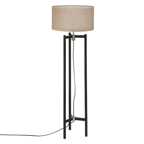 3S. x Home - Lampadaire trépied "Levon", métal, noir, H150 cm - Lampe Design à poser