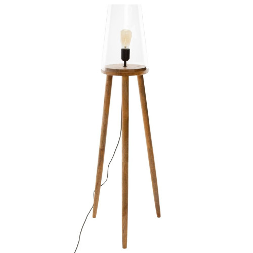 3S. x Home - Lampadaire Verre Pied en Bois - Lampes sur pieds Design