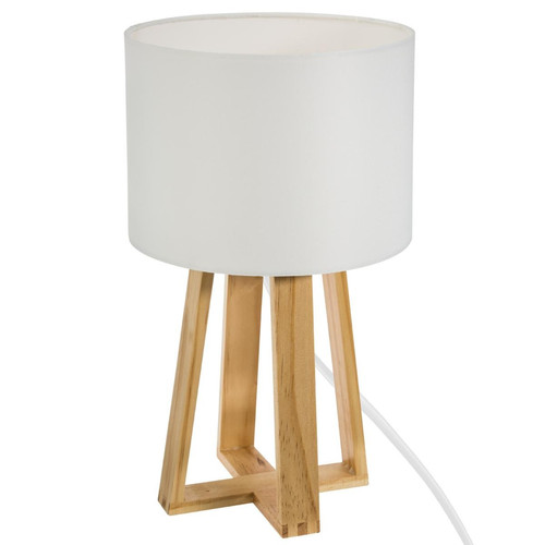 3S. x Home - Lampe à Pied en Bois Blanc Molu - Lampe Design à poser