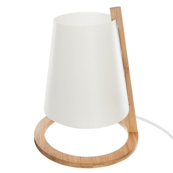 Lampe bambou + abat-jour plastique H26 Blanc 3S. x Home Meuble & Déco