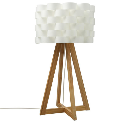 Lampe bambou papier "Moki" H55 Blanc 3S. x Home Meuble & Déco