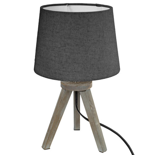 3S. x Home - Lampe en Bois et Mini Trepieds Gris - Lampe Design à poser