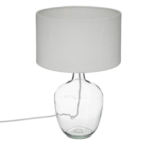3S. x Home - Lampe en coton H43,5cm blanc - Lampe Design à poser