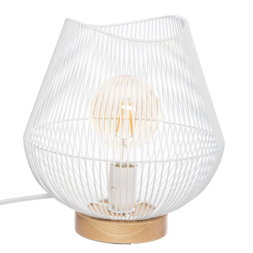 3S. x Home - Lampe en Fil Métallique Blanc Jena - Lampe Design à poser
