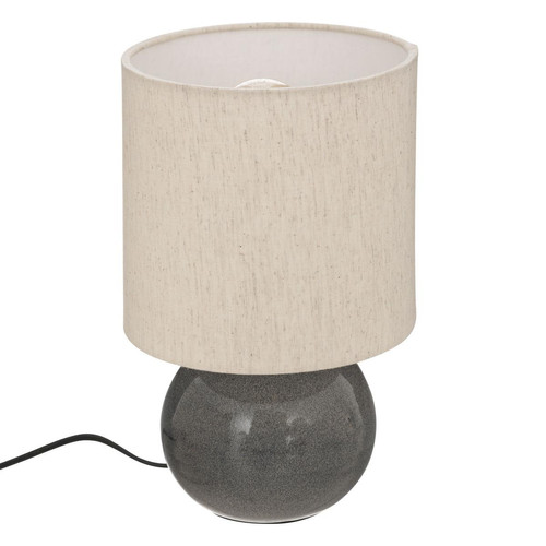 3S. x Home - Lampe grise et coton "Gaia"  - Lampe Design à poser