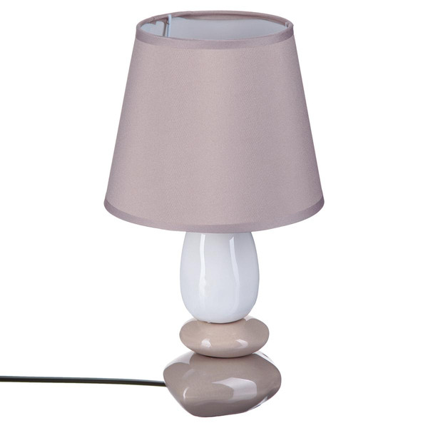Lampe galet en céramique gris Lampe