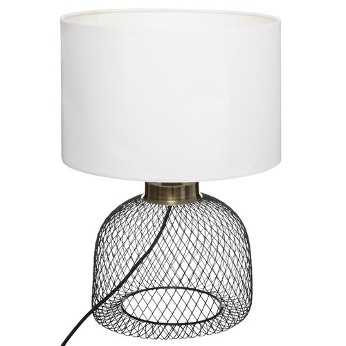 3S. x Home - Lampe Grille Emie Noir et Blanc H 38 - Lampes et luminaires Design