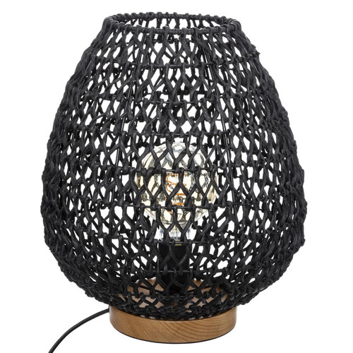 3S. x Home - Lampe Métallique + Papier Noir H 35 ETEL - Lampe Design à poser