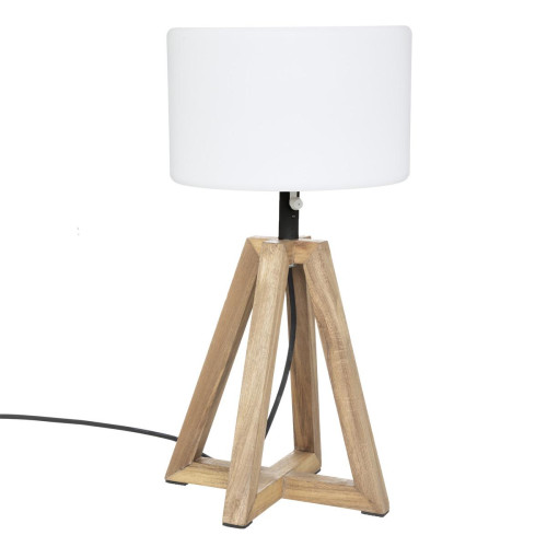 3S. x Home - Lampes à poser d'extérieur "Matia", bois d'acacia, marron caramel, H59 cm - Lampes et luminaires Design