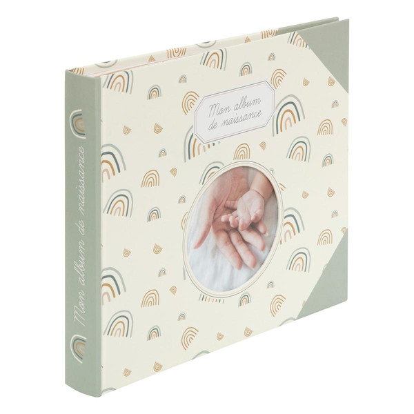 Livre de naissance bébé, carton, vert, 24x27 cm Vert 3S. x Home Meuble & Déco