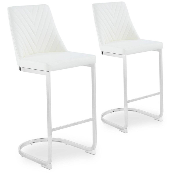 Lot de 2 chaises de bar design Mistigri Simili Blanc Blanc 3S. x Home Meuble & Déco