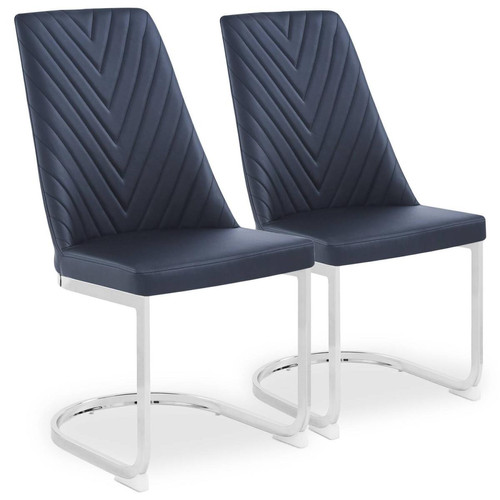 3S. x Home - Lot de 2 chaises design Mistigri Simili Noir - La Salle A Manger Design