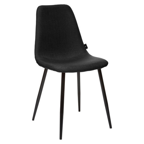 3S. x Home - Lot de 2 chaises noires en métal - Chaise Design