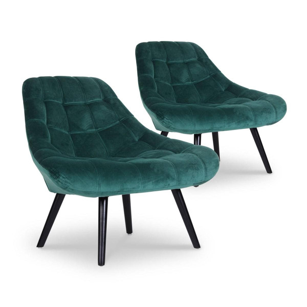 Lot de 2 fauteuils Danios Velours Vert Vert 3S. x Home Meuble & Déco