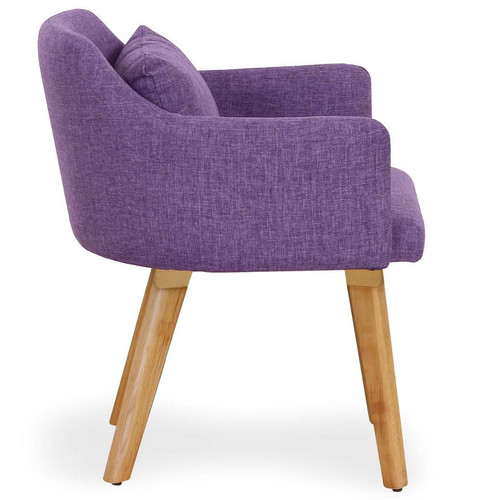Lot de 2 fauteuils scandinaves Gybson Tissu Violet Chaise