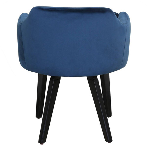 Lot de 2 fauteuils scandinaves Gybson Velours Bleu Chaise