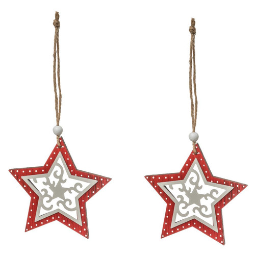3S. x Home - Lot de 2 sujets bois étoiles bicolores - Meuble Et Déco Design
