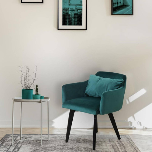 3S. x Home - Lot de 20 chaises / fauteuils Gybson Velours Vert - Chaise Design