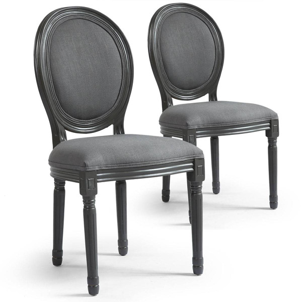 Lot de 20 chaises de style médaillon Louis XVI Gris Tissu Gris Gris 3S. x Home Meuble & Déco
