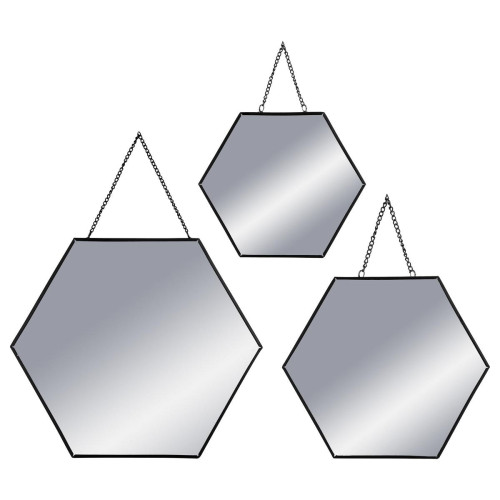 Lot de 3 miroirs hexagonaux métal 3S. x Home Meuble & Déco