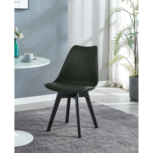 3S. x Home - Lot de 4 chaises scandinaves Pieds en bois Noir - Chaise