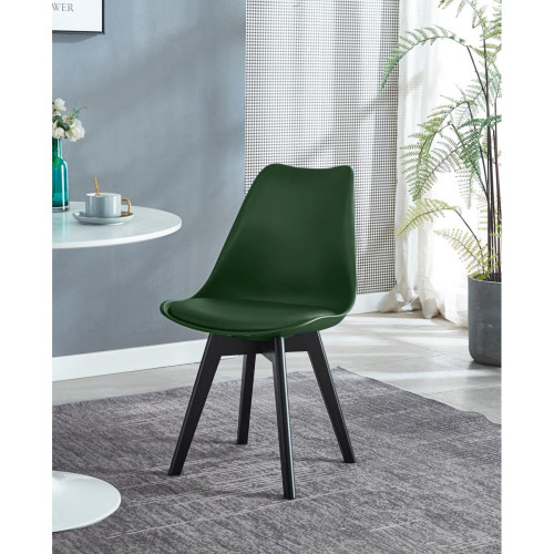 3S. x Home - Lot de 4 chaises scandinaves Pieds en bois Vert - Chaise