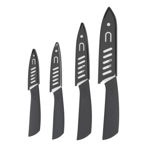 3S. x Home - Lot de 4 couteaux en céramique "Caractère" gris - Meuble Et Déco Design