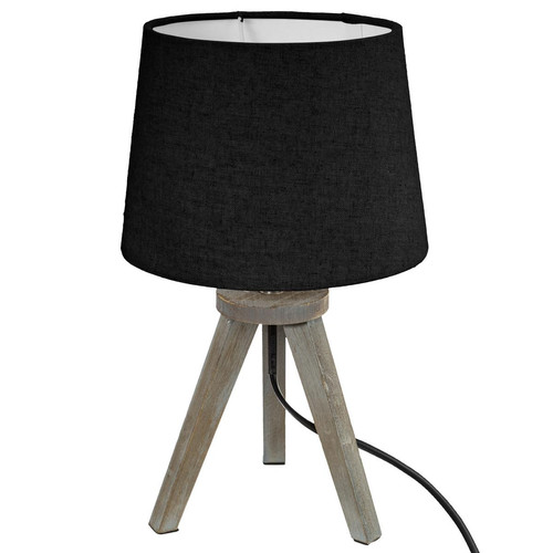 3S. x Home - Mini Lampe Noire Bois et Trépieds - Lampe Design à poser