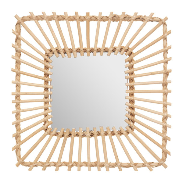 Miroir carré en rotin 40x40 beige Beige 3S. x Home Meuble & Déco