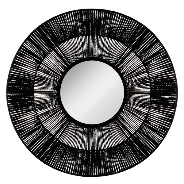 Miroir Corde Ethnique Diamètre 76 Noir 3S. x Home Meuble & Déco