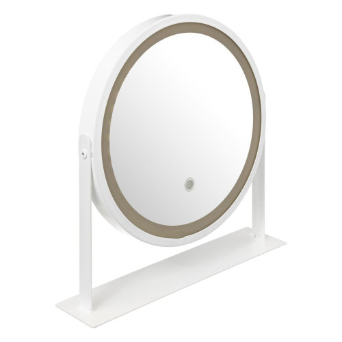 3S. x Home - Miroir led Pivot rond blanc  - Collection Authentique Meubles et Déco