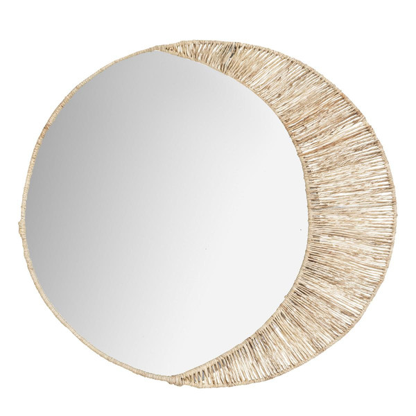 Miroir lune "Thais" en jute D50cm 3S. x Home Meuble & Déco