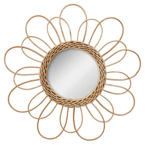 3S. x Home - Miroir Rotin Fleur Diamètre 38 - La Déco Design