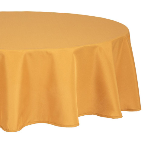 3S. x Home - Nappe ronde anti-tache, D180 cm, jaune ocre - Linge de table