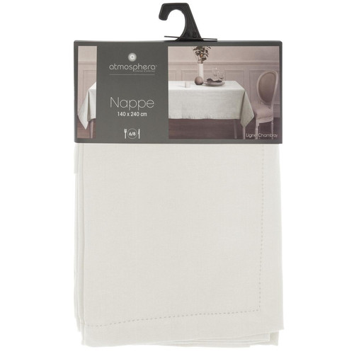 3S. x Home - Nappe chambray, blanc, coton, dimensions 140x240 cm - Linge de table
