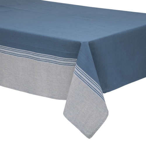 3S. x Home - Nappe "Dolly", coton, bleu canard, 250x150 cm - Toiles Cirées Design