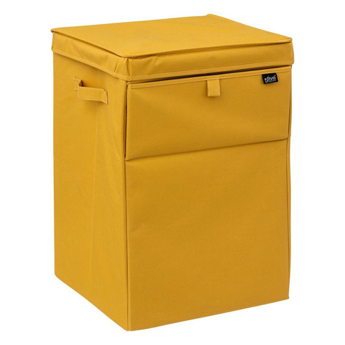 3S. x Home - Panier à linge 65L "Colorama" jaune moutarde - Salle De Bain Design