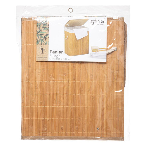 3S. x Home - Panier Linge Bambou Naturel - Accessoires de salle de bain