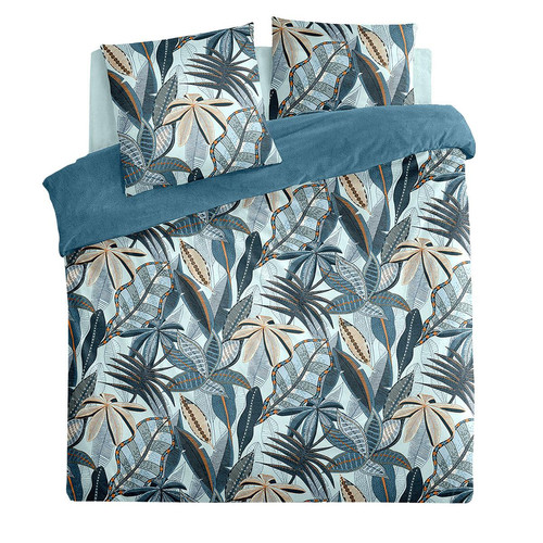 Parure de lit imprimée "Nikau" coton bleu clair 240x220 cm Bleu 3S. x Home Linge de maison