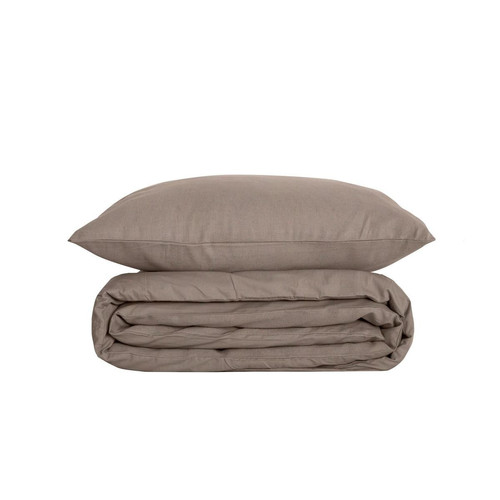 3S. x Home - Parure de lit, lin et coton, gris, 240x220 cm - Parures de lit gris
