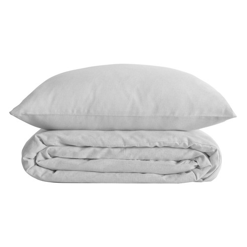 3S. x Home - Parure de lit, percale, blanc, 240x260 cm - Linge de lit coton