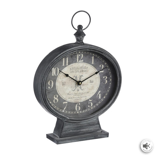 3S. x Home - Pendule à poser en métal gris D31 - Horloges Design