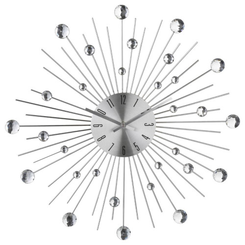 3S. x Home - Pendule alu strass D50 cm - Horloges Design