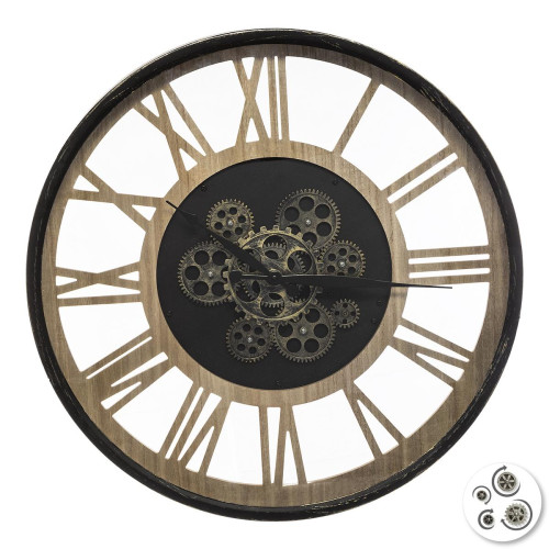 3S. x Home - Pendule Mécanique Métallique et en Bois - Horloges Design
