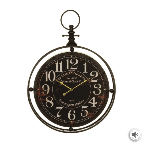 3S. x Home - Pendule métal gousset noir D60 - Horloges Design