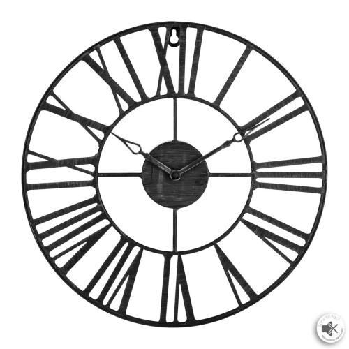 3S. x Home - Pendule métal vintage noir D36,5 - Horloges Design