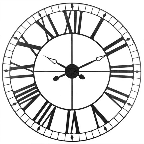 3S. x Home - Pendule métal vintage noir D90 - Horloges Design
