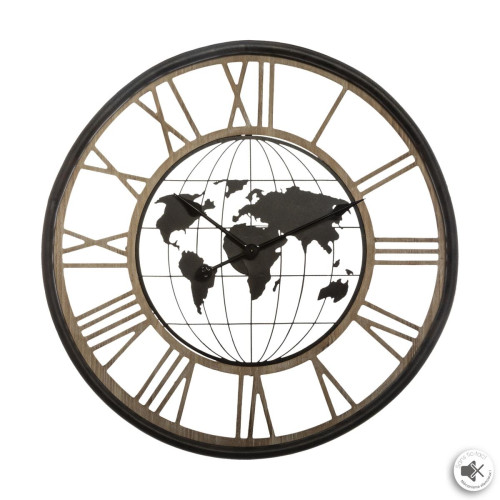 3S. x Home - Pendule Métallique Monde - Horloges Design